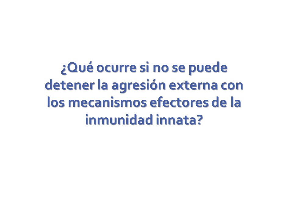 ¿Qué ocurre si no se puede detener la agresión externa con los mecanismos efectores de la inmunidad innata
