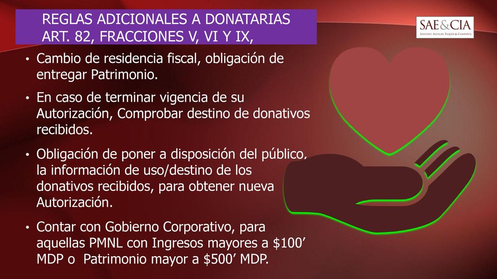 REGLAS ADICIONALES A DONATARIAS ART. 82, FRACCIONES V, VI Y IX,