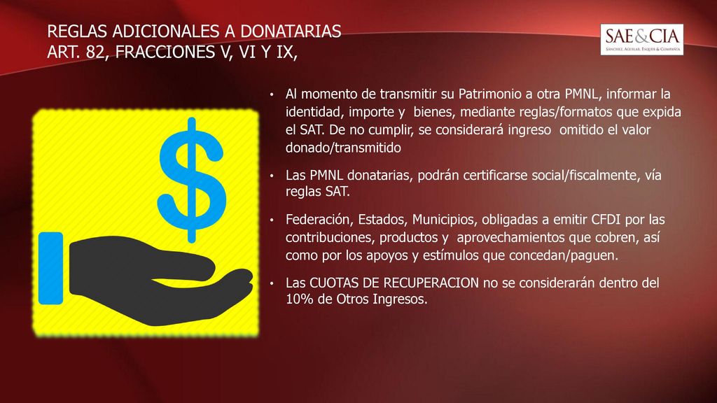 REGLAS ADICIONALES A DONATARIAS ART. 82, FRACCIONES V, VI Y IX,