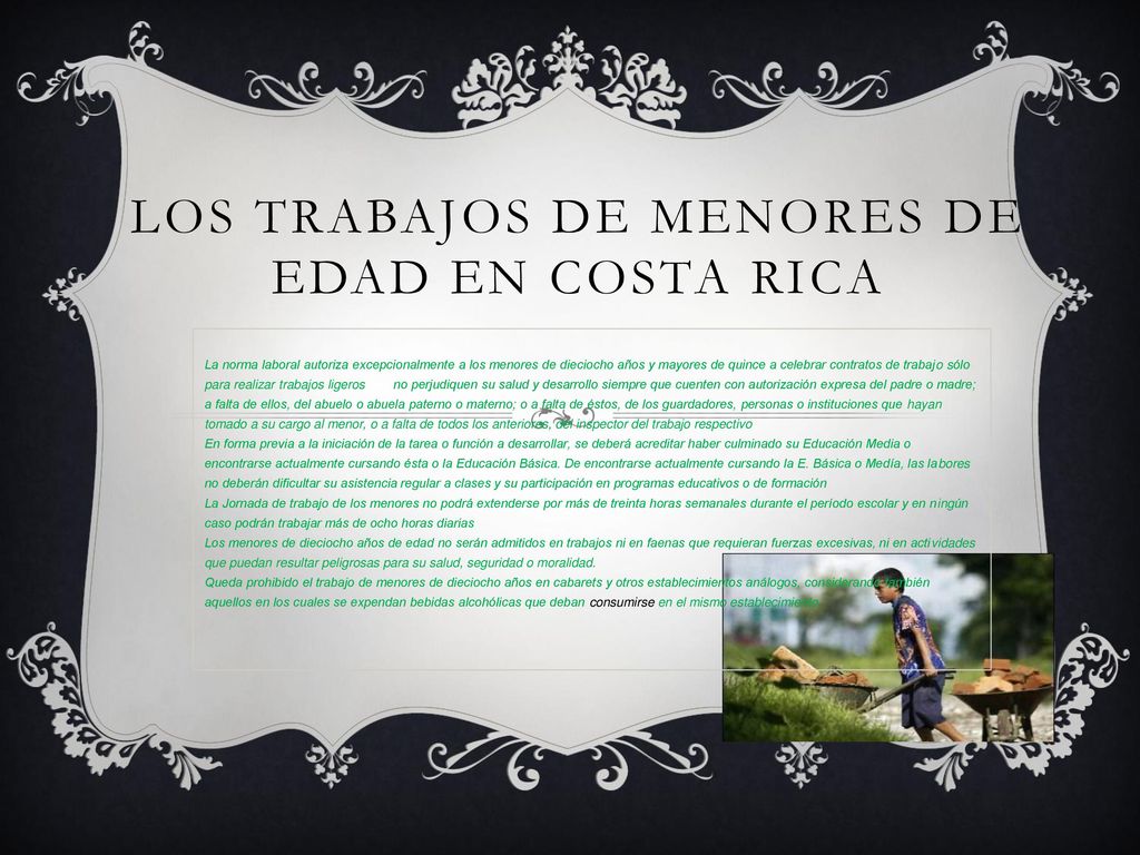 Los trabajos de menores de edad en costa rica