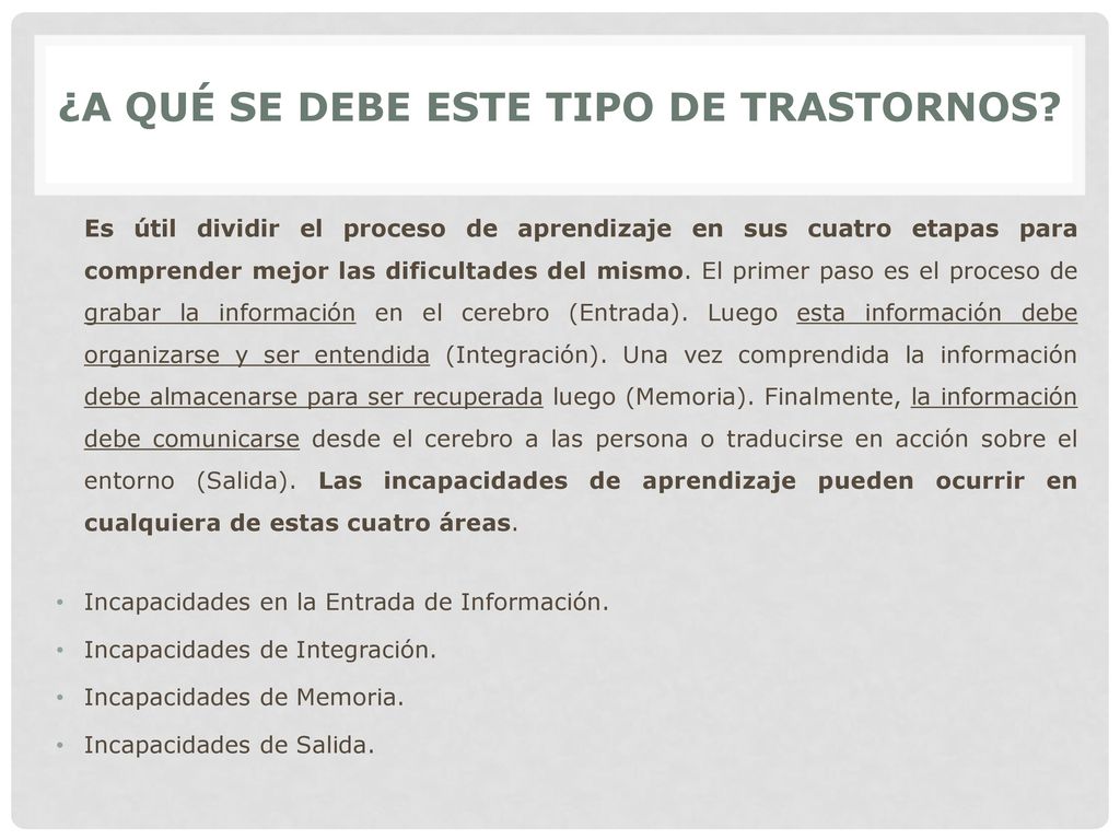 ¿A QUÉ SE DEBE ESTE TIPO DE TRASTORNOS