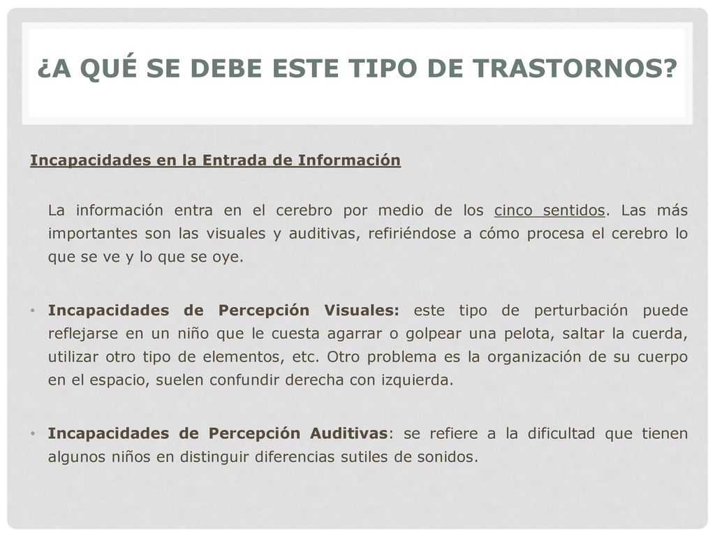 ¿A QUÉ SE DEBE ESTE TIPO DE TRASTORNOS