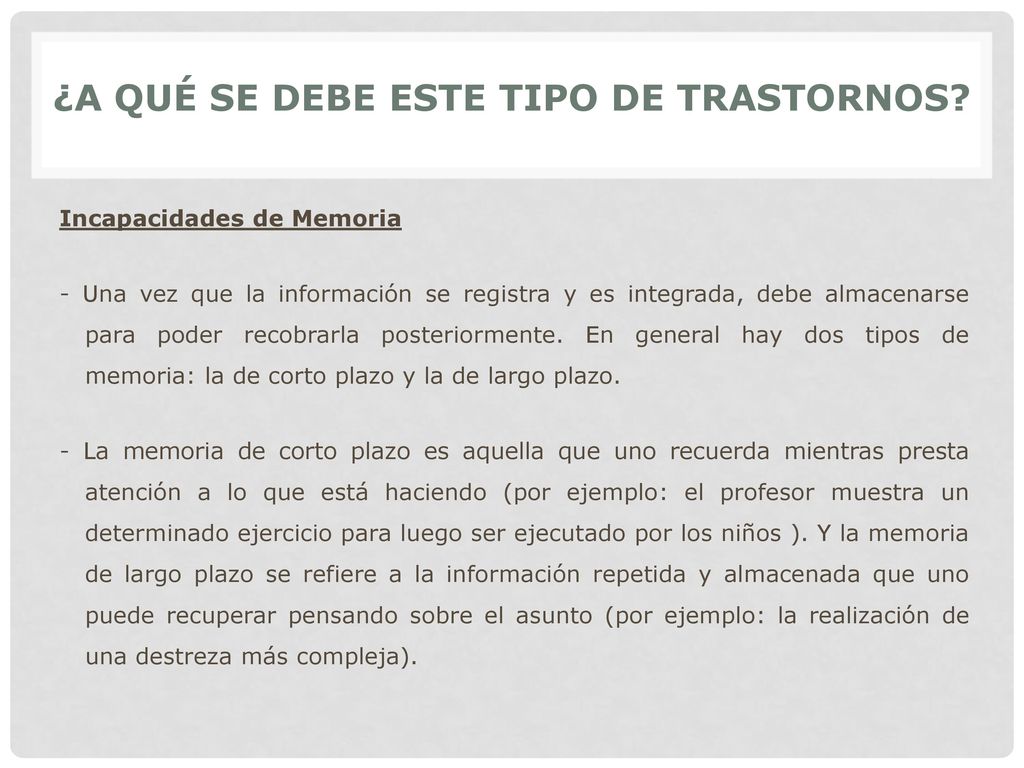¿A QUÉ SE DEBE ESTE TIPO DE TRASTORNOS