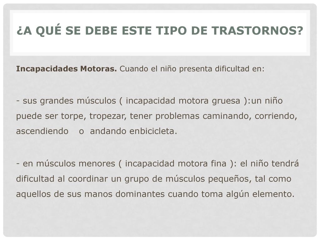 ¿A QUÉ SE DEBE ESTE TIPO DE TRASTORNOS
