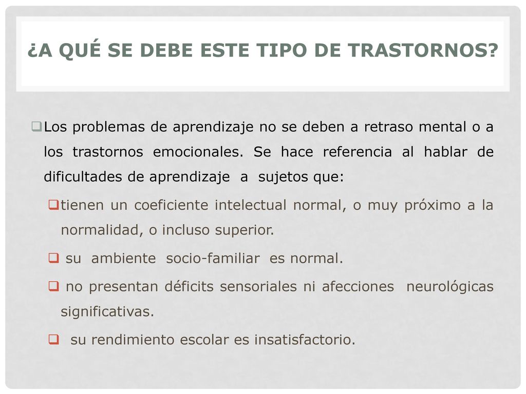 ¿A QUÉ SE DEBE ESTE TIPO DE TRASTORNOS