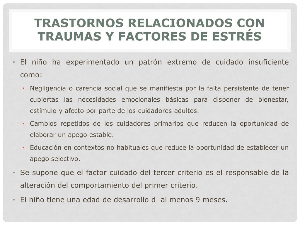 TRASTORNOS RELACIONADOS CON TRAUMAS Y FACTORES DE ESTRÉS
