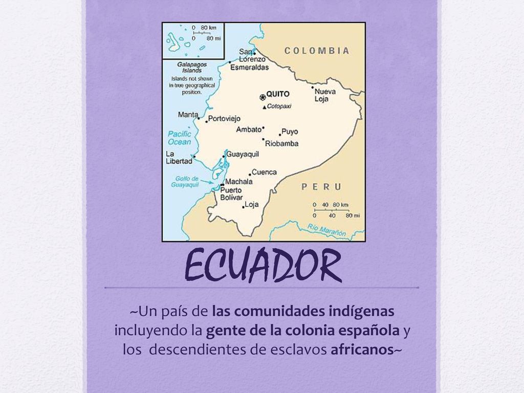 ECUADOR ~Un país de las comunidades indígenas incluyendo la gente de la colonia española y los descendientes de esclavos africanos~