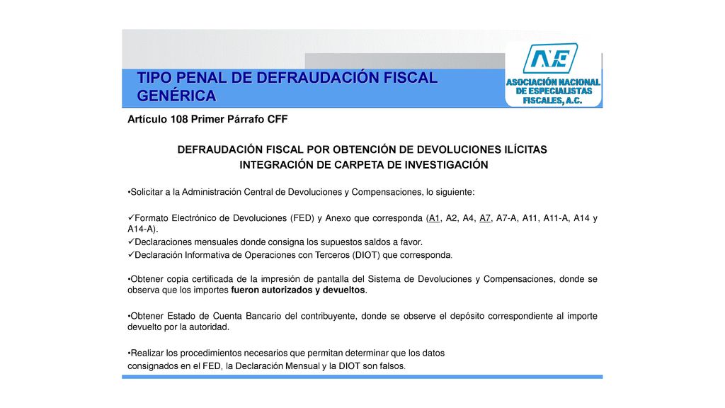TIPO PENAL DE DEFRAUDACIÓN FISCAL GENÉRICA