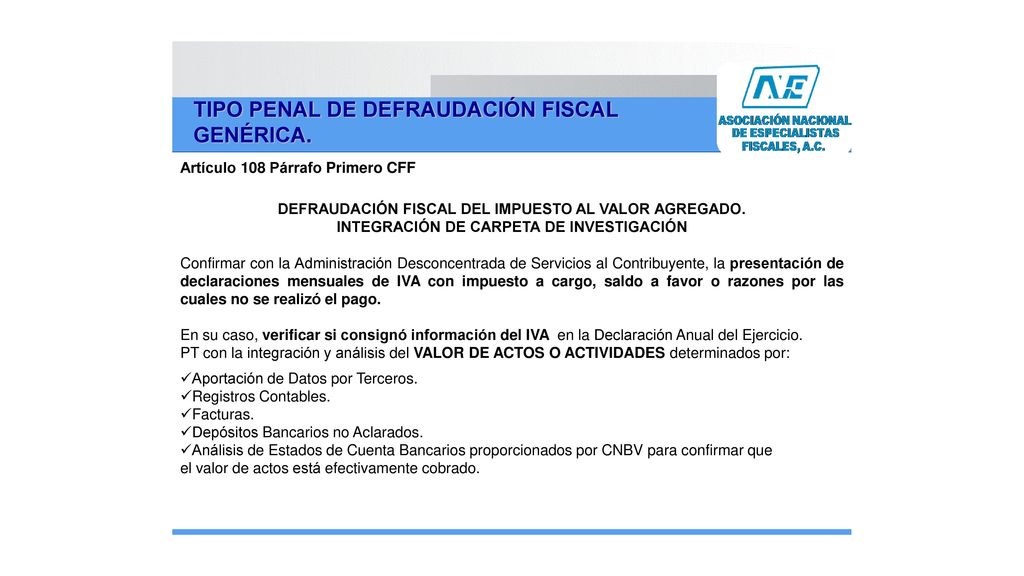 TIPO PENAL DE DEFRAUDACIÓN FISCAL GENÉRICA.