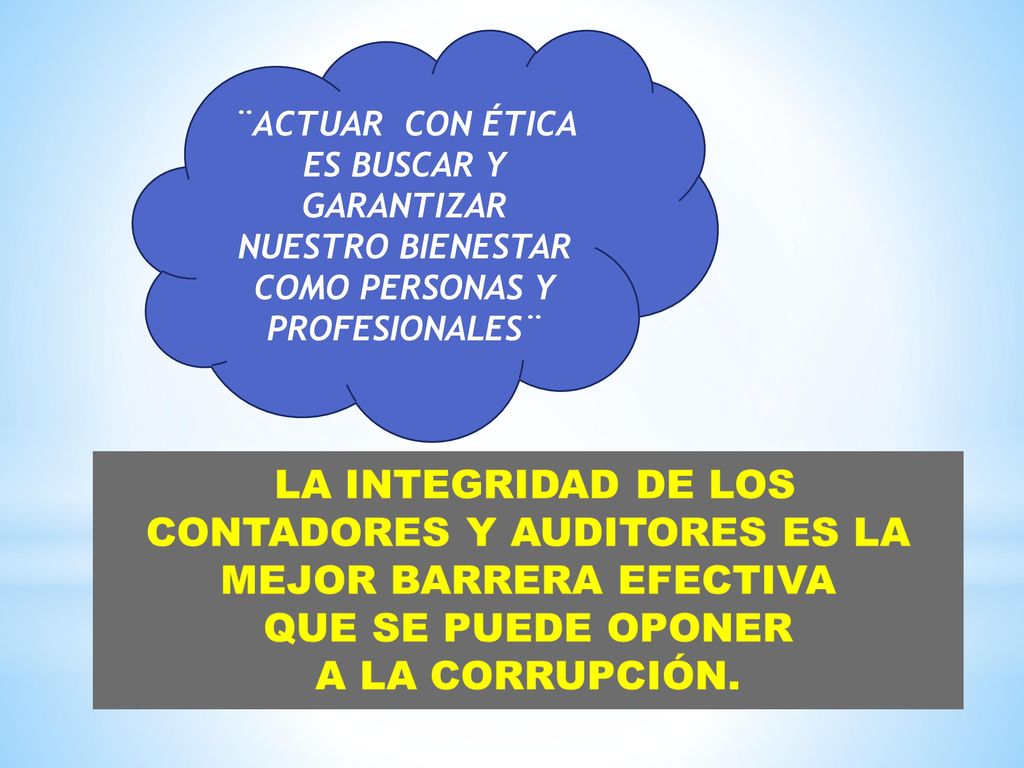 ¨ACTUAR CON ÉTICA ES BUSCAR Y GARANTIZAR NUESTRO BIENESTAR COMO PERSONAS Y PROFESIONALES¨