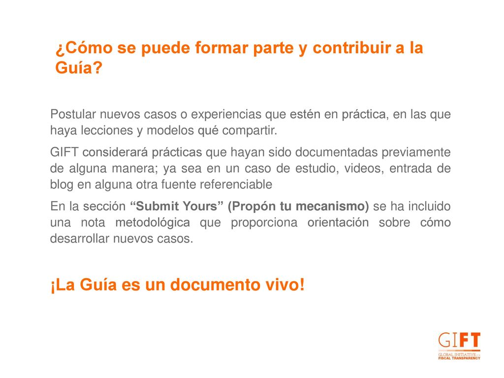¿Cómo se puede formar parte y contribuir a la Guía