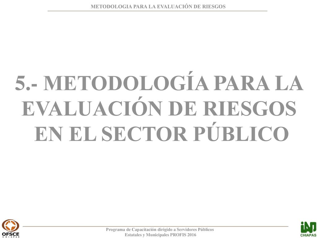 5.- METODOLOGÍA PARA LA EVALUACIÓN DE RIESGOS EN EL SECTOR PÚBLICO