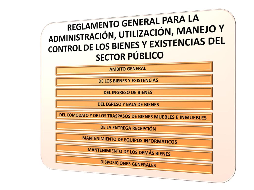 REGLAMENTO GENERAL PARA LA ADMINISTRACIÓN, UTILIZACIÓN, MANEJO Y CONTROL DE LOS BIENES Y EXISTENCIAS DEL SECTOR PÚBLICO