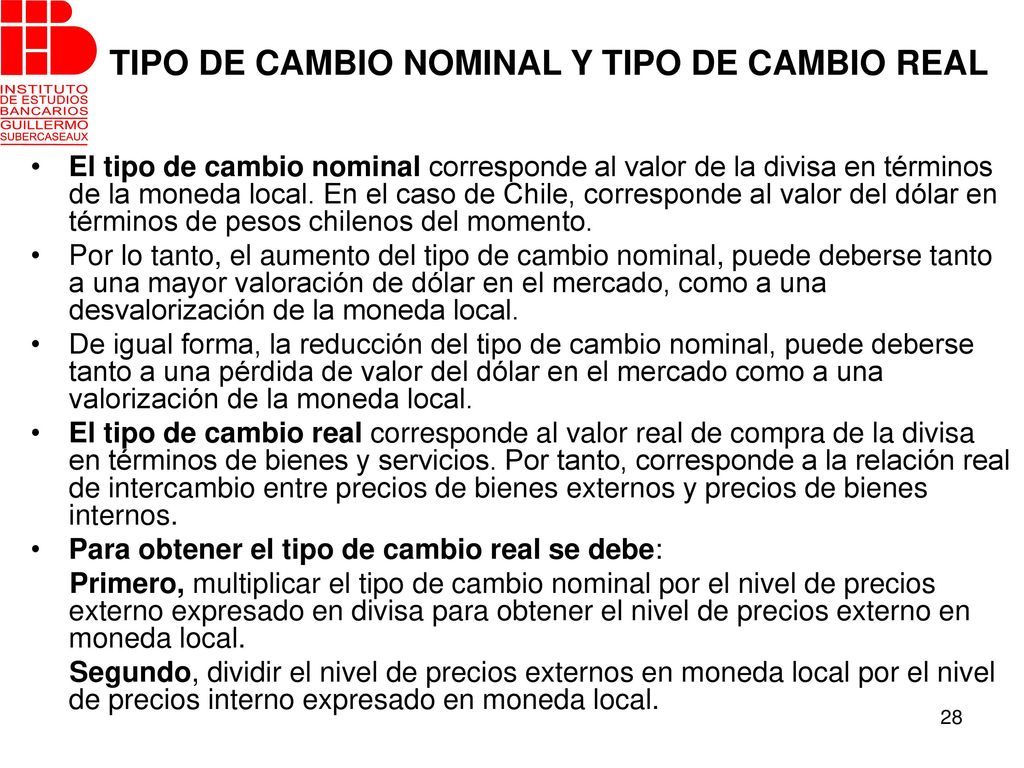 TIPO DE CAMBIO NOMINAL Y TIPO DE CAMBIO REAL