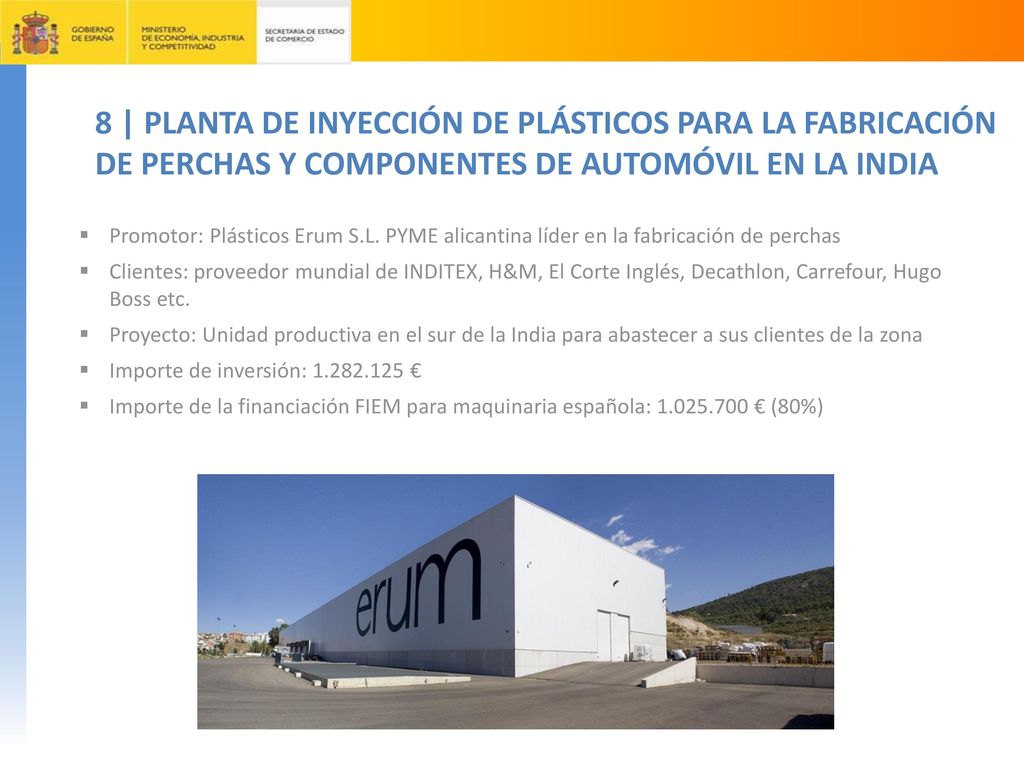 8 | PLANTA DE INYECCIÓN DE PLÁSTICOS PARA LA FABRICACIÓN DE PERCHAS Y COMPONENTES DE AUTOMÓVIL EN LA INDIA