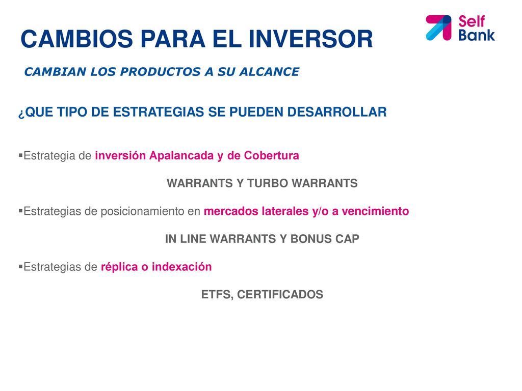 WARRANTS Y TURBO WARRANTS IN LINE WARRANTS Y BONUS CAP
