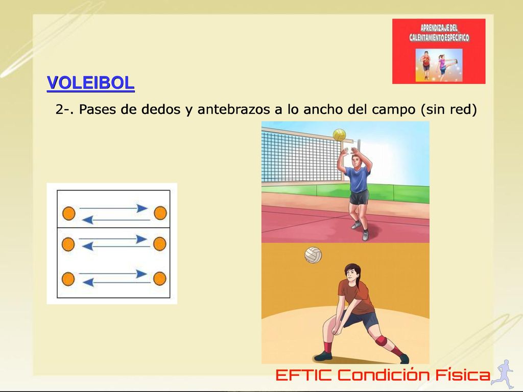 2-. Pases de dedos y antebrazos a lo ancho del campo (sin red)
