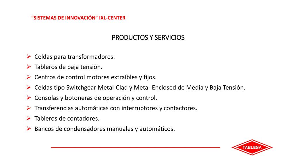 PRODUCTOS Y SERVICIOS Celdas para transformadores.