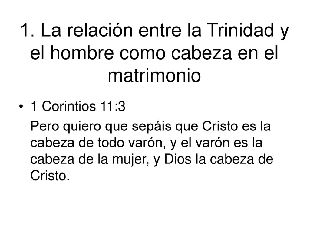 1. La relación entre la Trinidad y el hombre como cabeza en el matrimonio