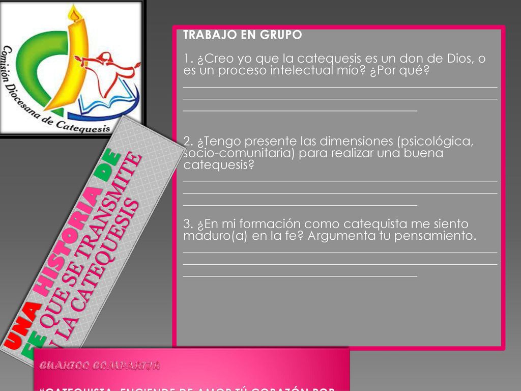 UNA HISTORIA DE FE QUE SE TRANSMITE EN LA CATEQUESIS