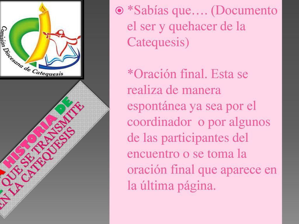 Sabías que…. (Documento el ser y quehacer de la Catequesis)