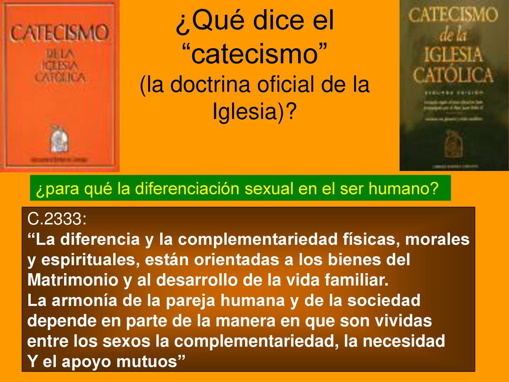 ¿Qué dice el catecismo (la doctrina oficial de la Iglesia)