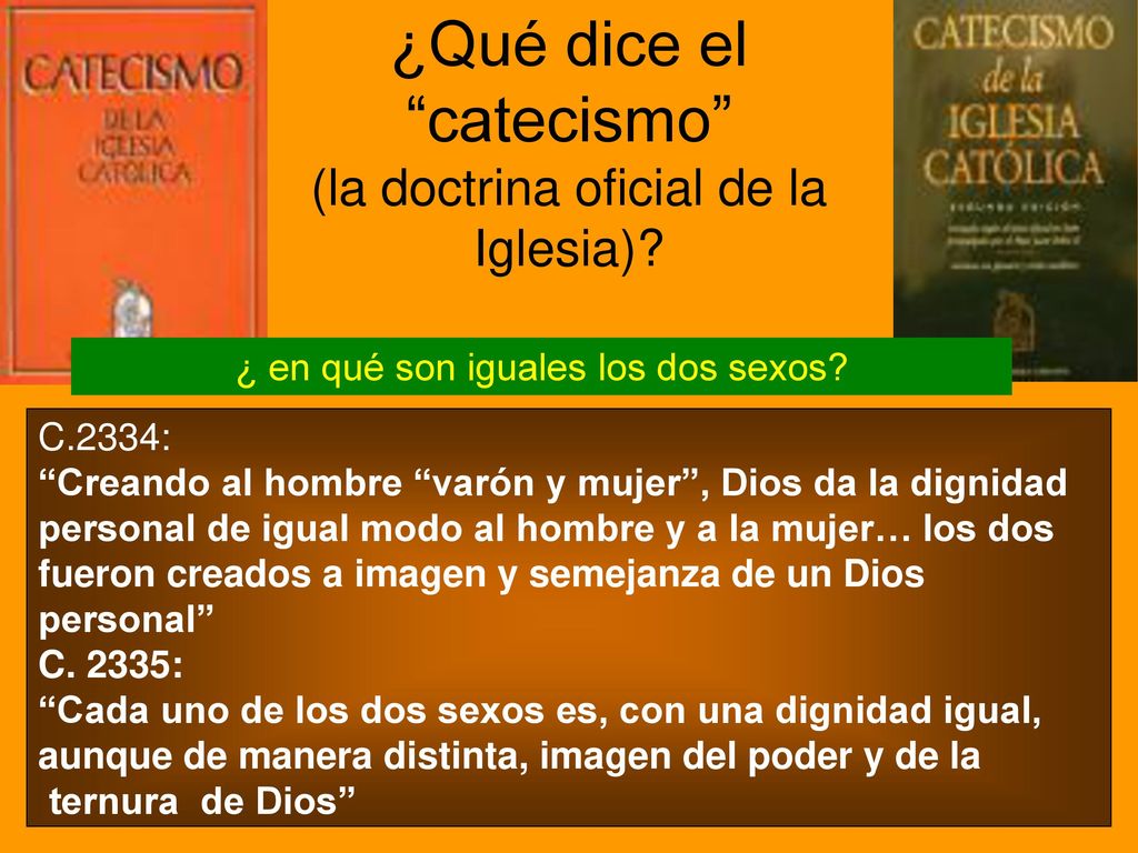 ¿Qué dice el catecismo (la doctrina oficial de la Iglesia)