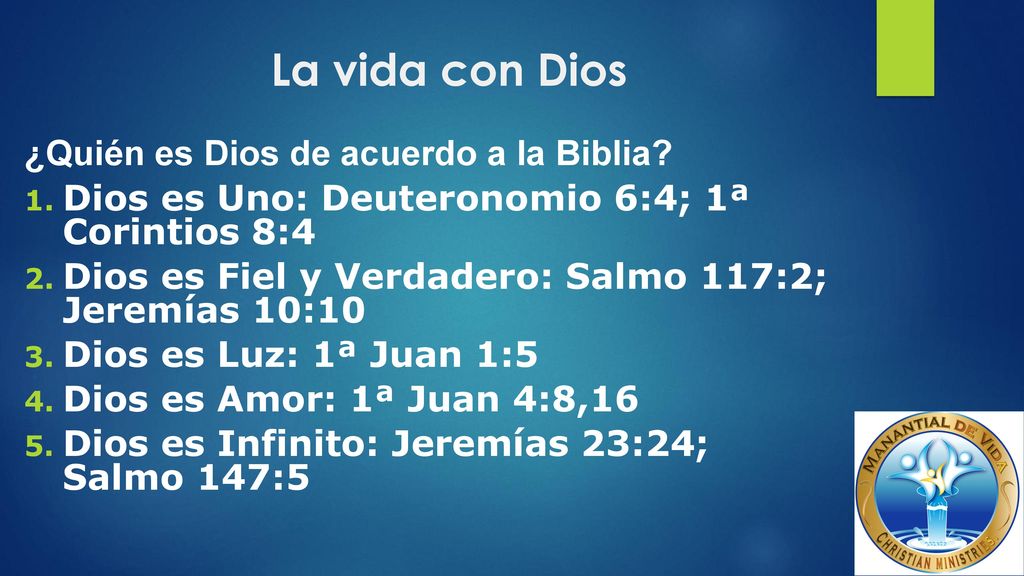 La vida con Dios ¿Quién es Dios de acuerdo a la Biblia