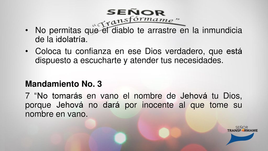 No permitas que el diablo te arrastre en la inmundicia de la idolatría.