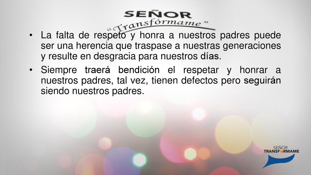 La falta de respeto y honra a nuestros padres puede ser una herencia que traspase a nuestras generaciones y resulte en desgracia para nuestros días.
