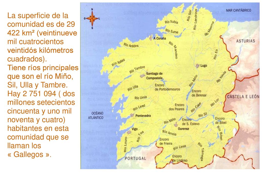 La superficie de la comunidad es de km² (veintinueve mil cuatrocientos veintidós kilómetros cuadrados).