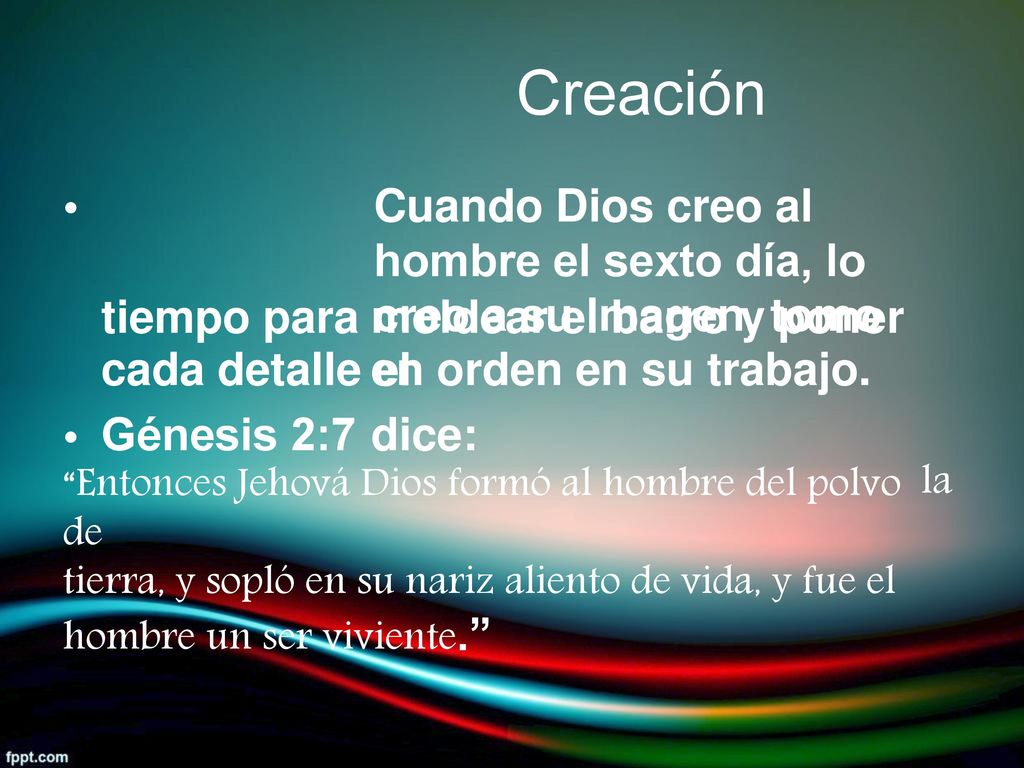 Entonces Jehová Dios formó al hombre del polvo de