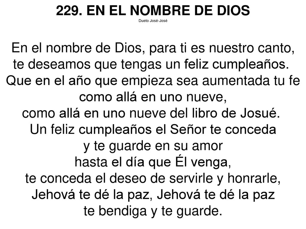 En el nombre de Dios, para ti es nuestro canto,