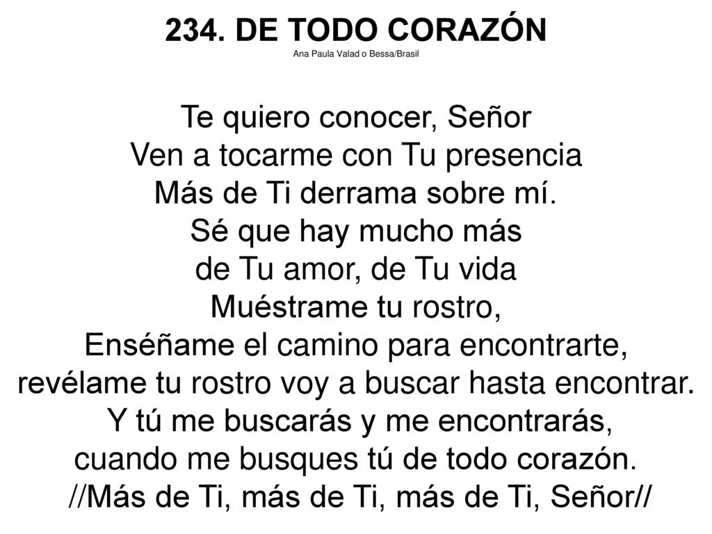Te quiero conocer, Señor Ven a tocarme con Tu presencia