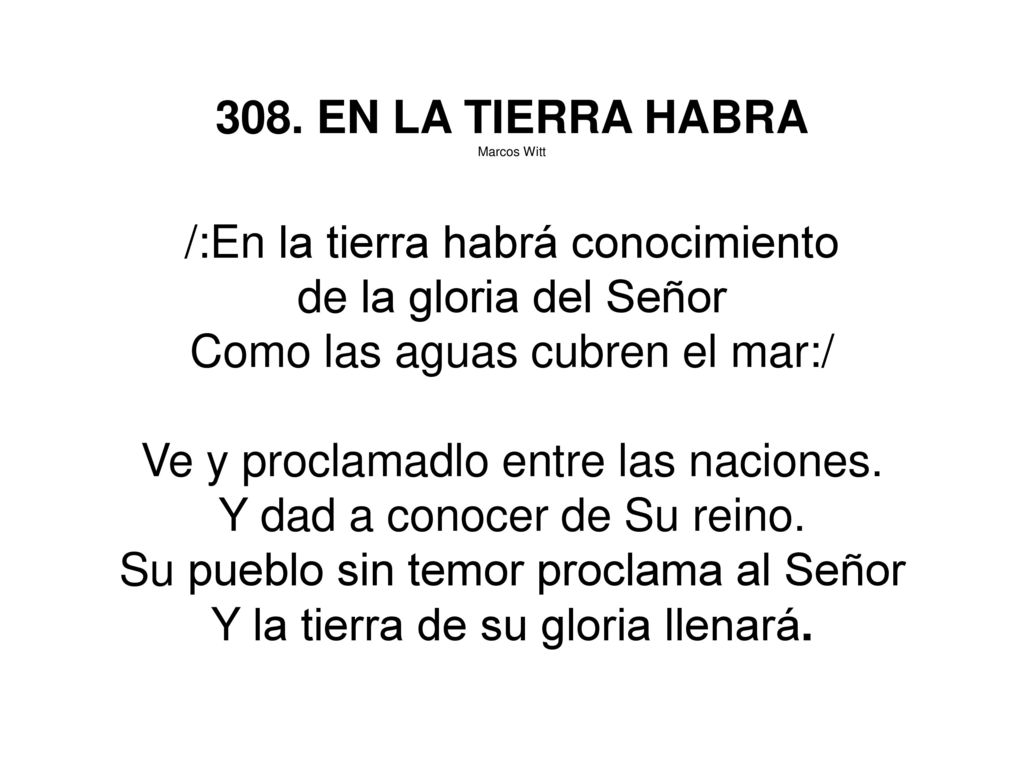 /:En la tierra habrá conocimiento de la gloria del Señor