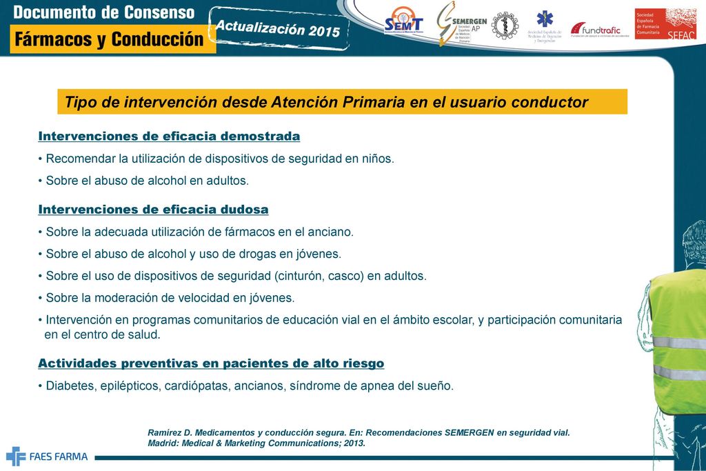 Tipo de intervención desde Atención Primaria en el usuario conductor