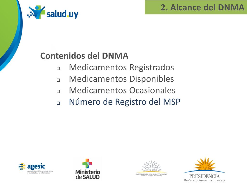 1. Principios del DNM Sistema de información de medicamentos. Completo. Con denominación unívoca.