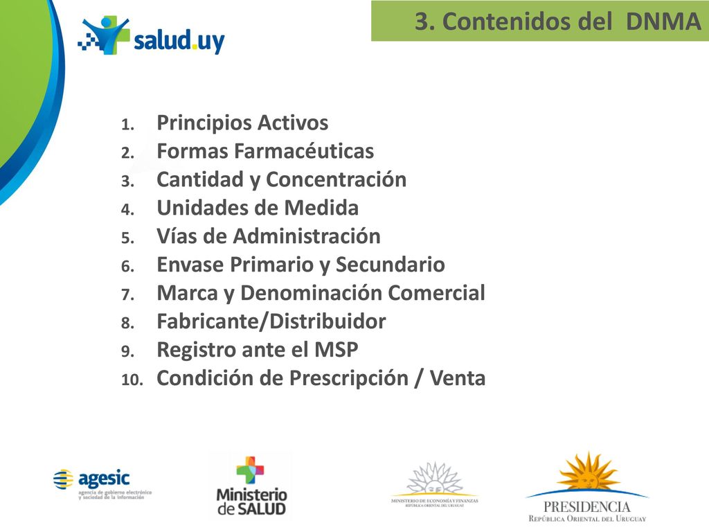 2. Alcance del DNMA Contenidos del DNMA. Medicamentos Registrados. Medicamentos Disponibles. Medicamentos Ocasionales.