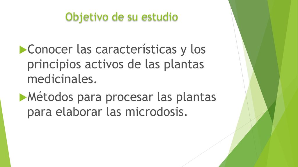 Métodos para procesar las plantas para elaborar las microdosis.