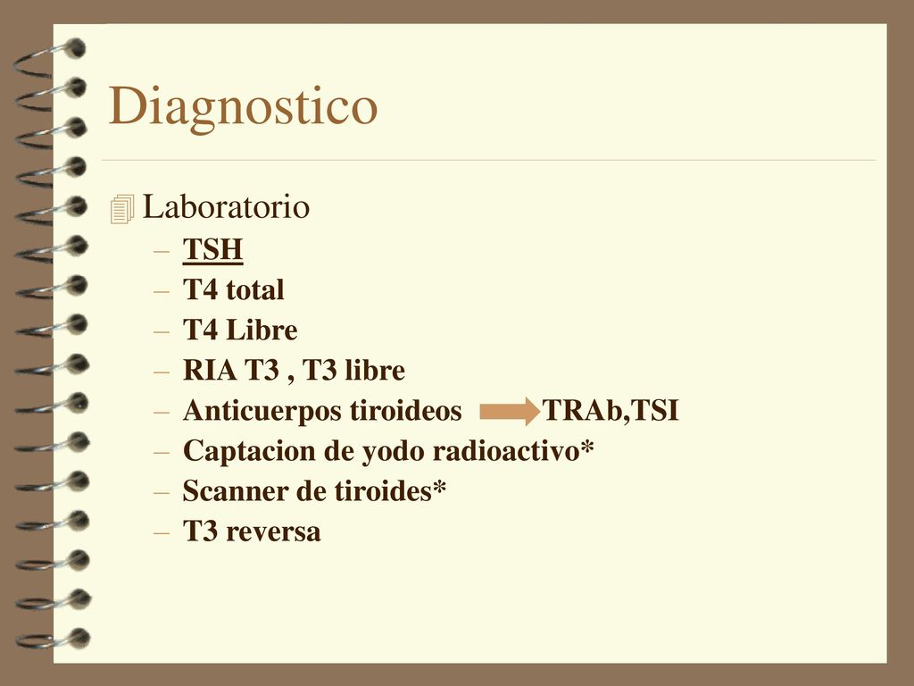 Diagnostico Laboratorio TSH T4 total T4 Libre RIA T3 , T3 libre