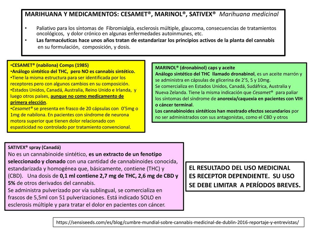 EL RESULTADO DEL USO MEDICINAL ES RECEPTOR DEPENDIENTE. SU USO