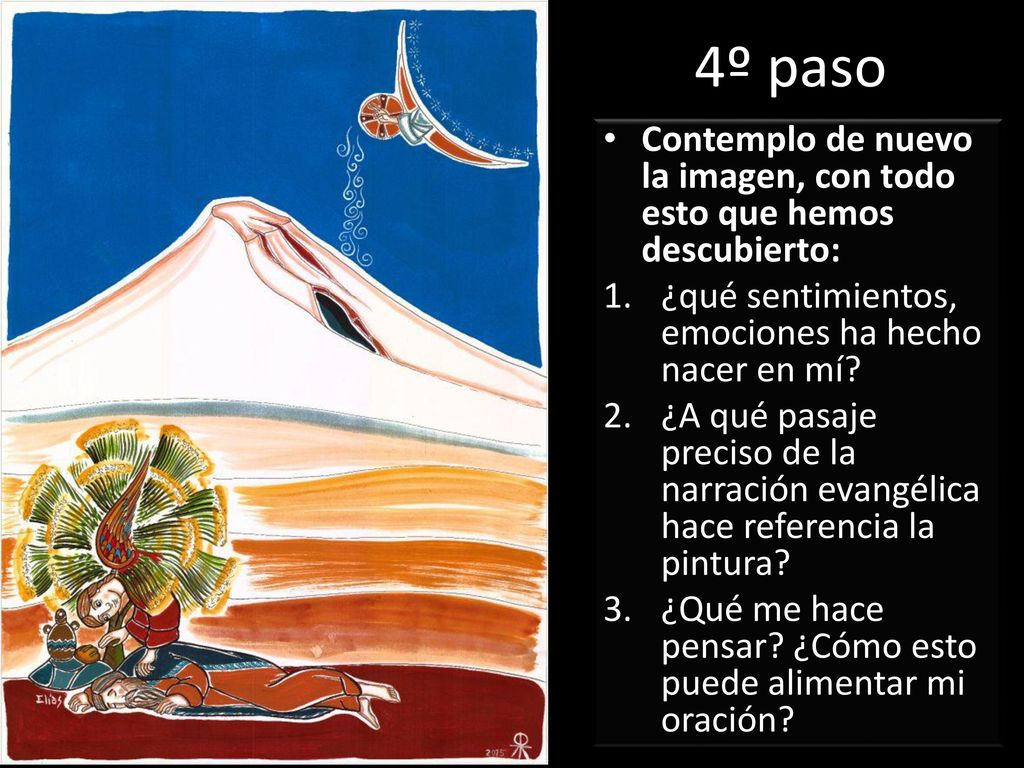 4º paso Contemplo de nuevo la imagen, con todo esto que hemos descubierto: ¿qué sentimientos, emociones ha hecho nacer en mí