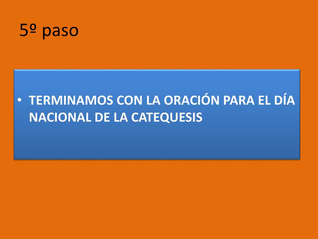 5º paso TERMINAMOS CON LA ORACIÓN PARA EL DÍA NACIONAL DE LA CATEQUESIS