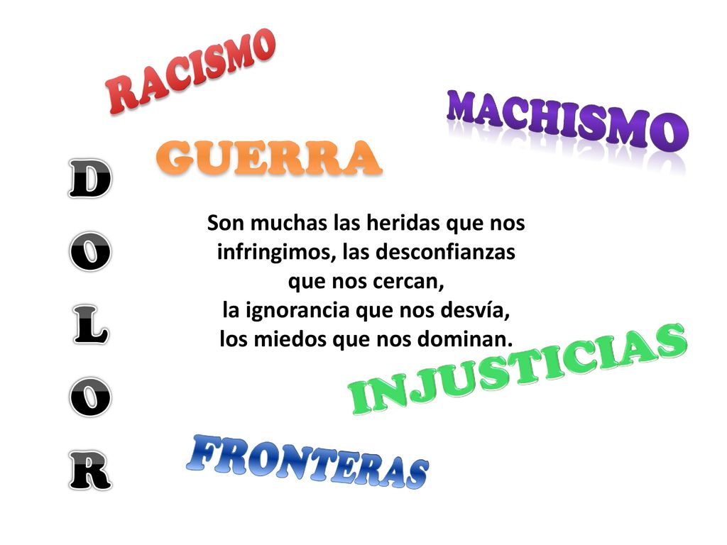 la ignorancia que nos desvía, los miedos que nos dominan.