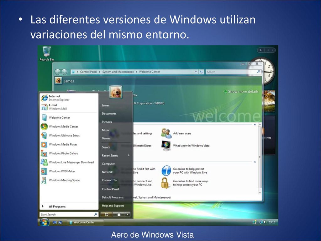 Las diferentes versiones de Windows utilizan variaciones del mismo entorno.