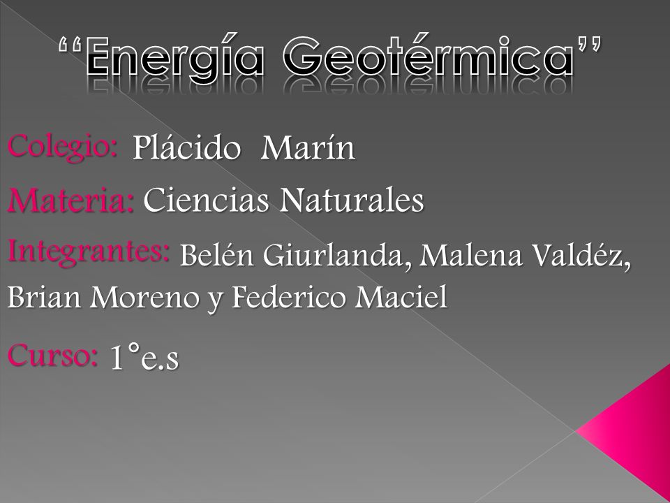 ‘‘Energía Geotérmica’’