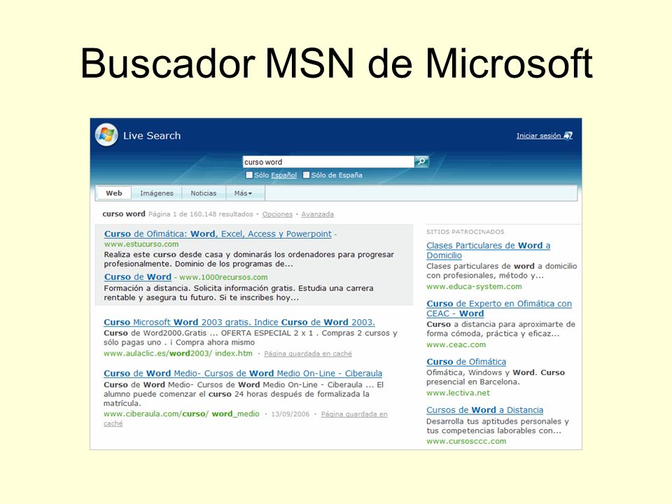 Buscador MSN de Microsoft