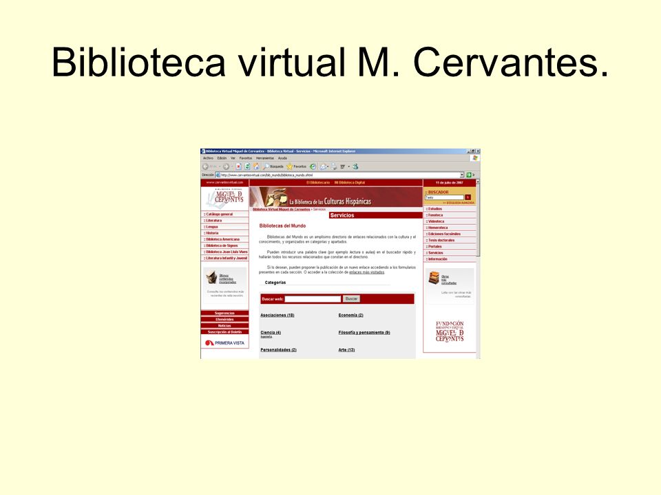 Biblioteca virtual M. Cervantes.