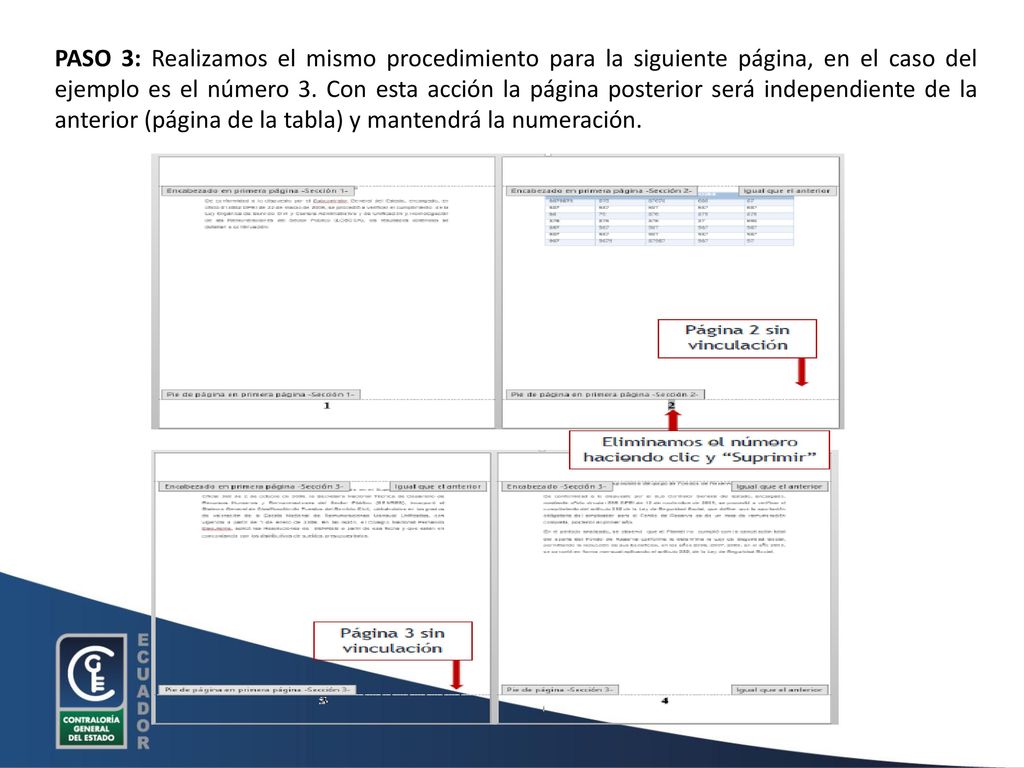 PASO 3: Realizamos el mismo procedimiento para la siguiente página, en el caso del ejemplo es el número 3.