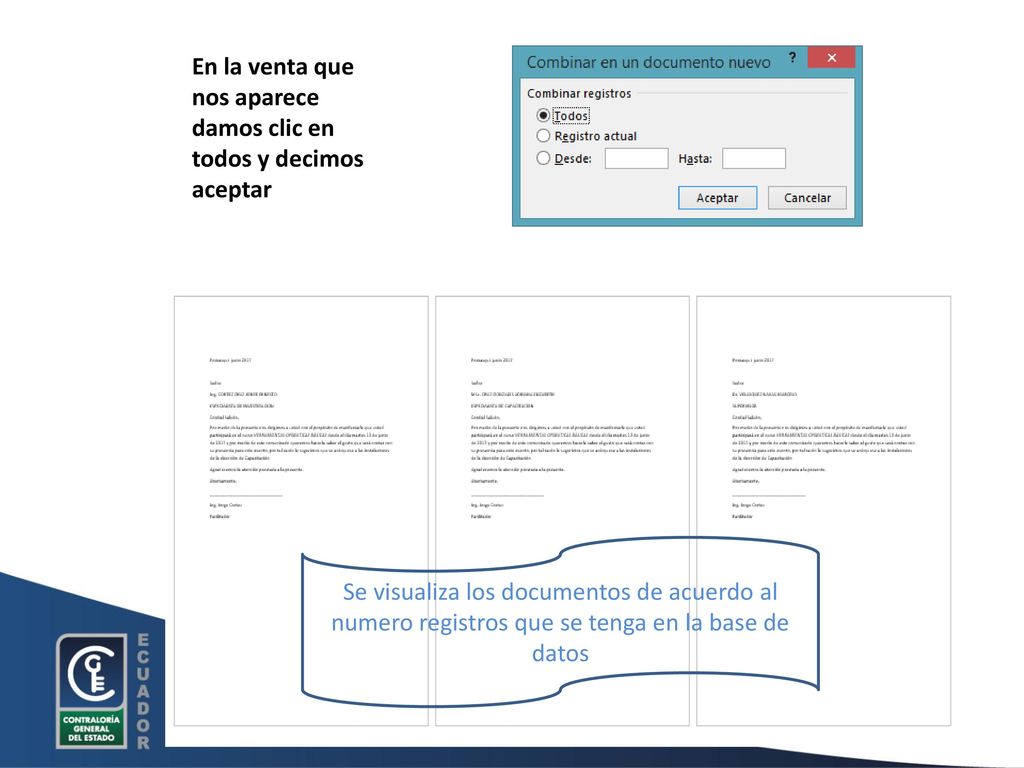 En la venta que nos aparece damos clic en todos y decimos aceptar